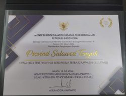 Pemprov. Sulteng Raih Penghargaan Dalam Ajang TPID Award Tahun 2022