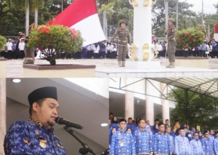 Perdana PJ.Bupati Richard Pimpin Upacara 17 Bulan Berjalan