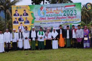 Upacara Peringatan Hari Santri di Ponpes modern Alkhairat, desa Siniu, Kabupaten Parigi Moutong.