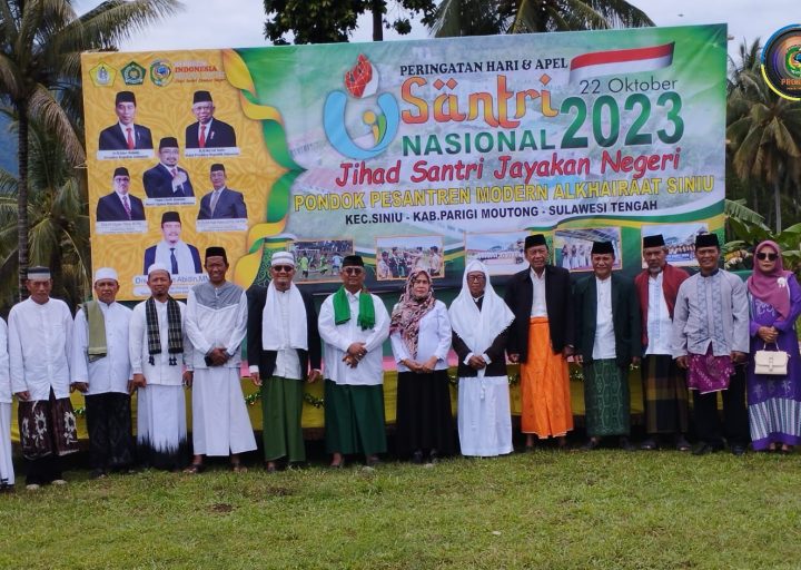 Upacara Peringatan Hari Santri di Ponpes modern Alkhairat, desa Siniu, Kabupaten Parigi Moutong.