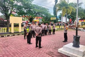 Amankan Pawai Ogoh-ogoh, Kapolsek Parigi Pimpin Langsung Apel Pengamanan