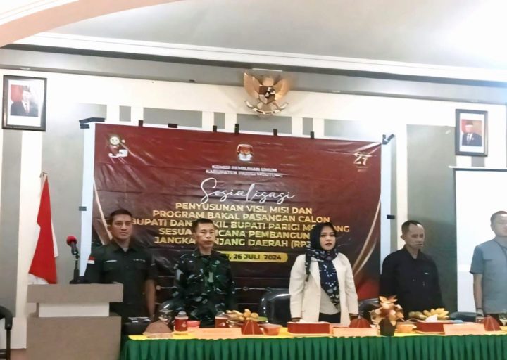 KPU Parigi Moutong Langsungkan Sosialisasi Pembentukan Visi-Misi Bapaslon Berdasarkan RPJPD