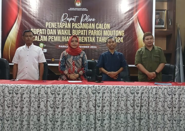 KPUD Tetapkan 4 Cakada pada Pilkada Parigi Moutong 2024