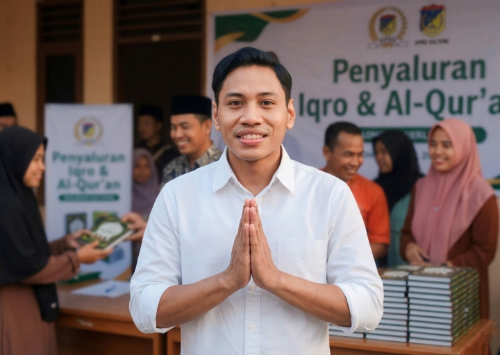 Rachmat Syah Tawainella Salurkan Bantuan Al-Qur’an dan Iqro untuk Pengajian WIA Desa Sakinah Jaya